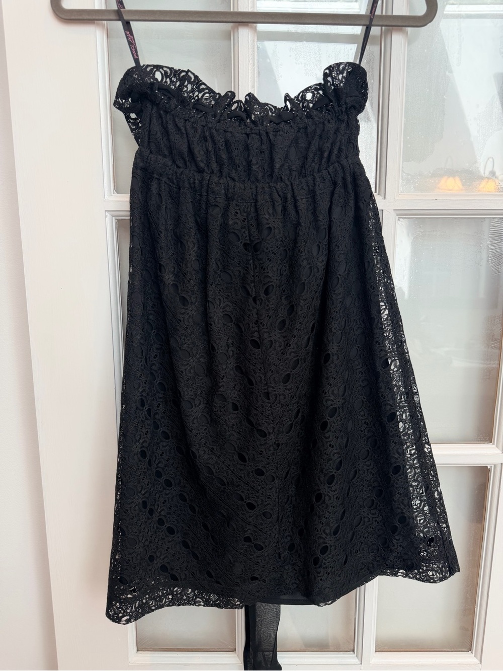 Vintage Betsey Johnson Y2K 90’s Whimsigoth Lace Strapless Bow Dress Size 2 XS - Picture 7 of 13